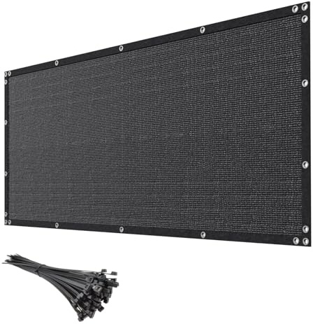 mychoiii 5ft x 50ft Black Privacy Screen Fence 90% Blockage Heavy Duty Fencing Mesh Shade Net Cover for Outdoor Wall Garden Backyard Porch Patio Balcony