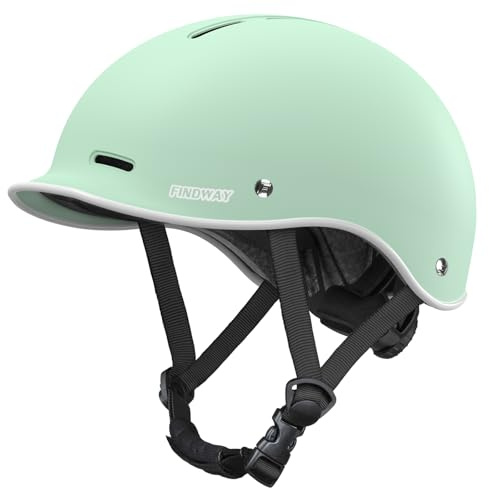Findway Casque AVCE Homme Femme, Casque de Cyclisme pour Adulte Unisexe avec Mentonnière Réglable, Casqus Vélo Antichoc Sport pour Skate Scooter Patines Conçu, Casque pour Les Trajets Quotidiens