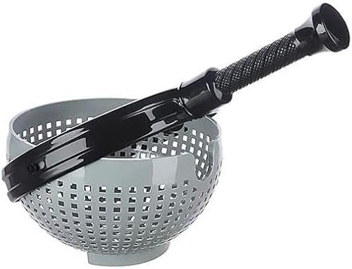 Pro Home Salad Spinner Lettuce Spinner Large Salad Dryer Washer BPA-Free Easy to Spin Vegetable Washing Basket Fruit Drainer Easy to Use Collapsible Handle (Grey)