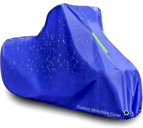 Custom Motorbike Cover Waterproof Outdoor,Anti-hail Motorcycle Cover Heavy Duty Large Motorbike Rain Cover with Lock Holes and Storage Bag,All Weather Motorcycle Dust Cover for Scooter Moped