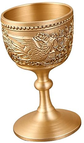 OFFSCH Copper Dragon Phoenix Vino de vino Bebiendo copas copa de licor decorativa copa de licor de latón accesorios para el vino delicada copa de vino copa de vino multifunción Dorado