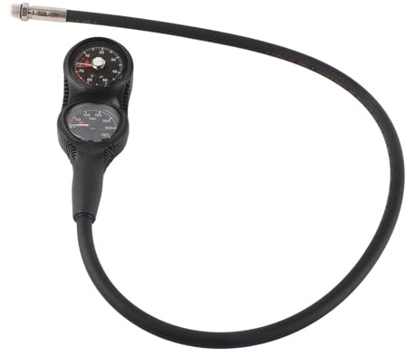 Tauchausrüstung Komplett Set mit Digitalem Tauchcomputer, Druck - und Tiefenmesser, 2 - Zoll Anzeigen, Schwarz - Weiß - Wasserdicht, langlebig, Ideal für Dekompressionstauchen