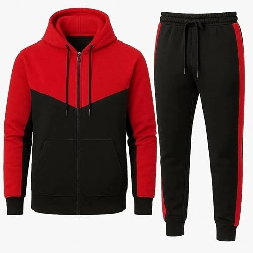 MH Home Men’s Premium Fleece Tracksuit Set Zip Hoodie & Jogger Bottoms Comfortable, Warm & Stylish Loungewear Set for Casual Wear, Gym, Travel