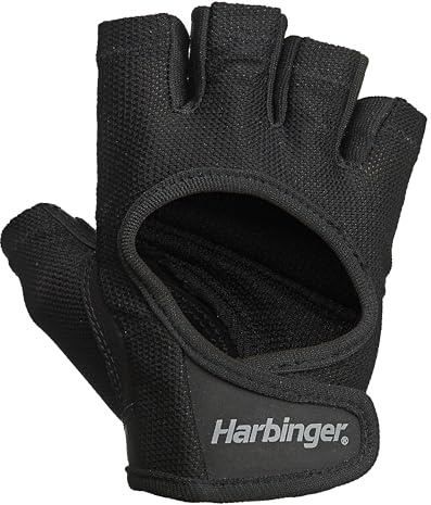 Harbinger Power Fitness Handschuh, Gewichtheber Handschuhe, Waschmaschinengeeignet, Schwarz, S