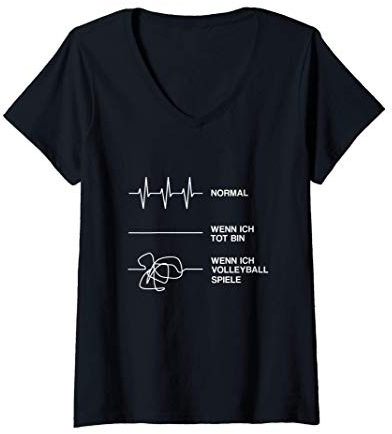 Damen Volleyball Spruch Lustig Beachvolleyball Aufschlag Trikot T-Shirt mit V-Ausschnitt
