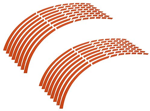 pegatinas rueda moto-16 Uds cinta reflectante para llanta de rueda, cinta adhesiva para bicicleta, motocicleta, 16-18 pulgadas, pegatinas reflectantes para tira de rueda (naranja)