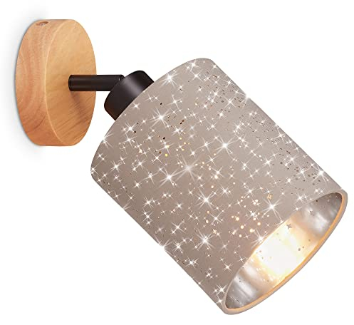 BRILONER – Faretto da parete o soffitto orientabile, decorazione a stelle, plafoniera in tortora, lampada da soffitto per ingresso, 1 x E27, max. 25 Watt, base: 100 x 25 mm (DxH)