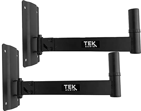 TEK audio PA Speaker Brackets, Universal Wall Mounts for DJ and PA Speakers 320mm (Long Brackets)
