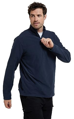 Mountain Warehouse Camber II Mens Half-Zip Fleece -Lightweight & Anti-pill Microfleece - Travel Navy 3XL