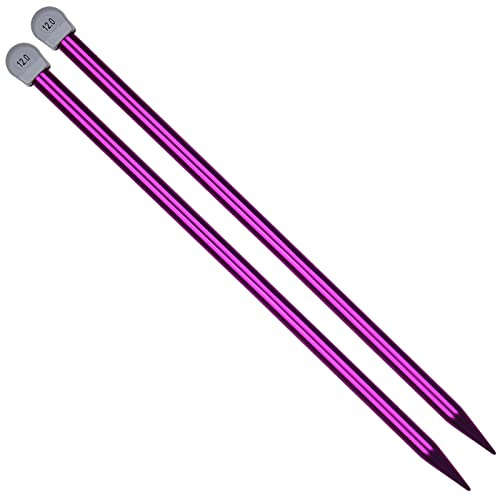 Coopay Ferri da maglia, 12 mm, lunghezza 35 cm, per principianti e professionisti, leggeri per mani artritiche (colore casuale)