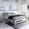 Holzbett 140x200 cm mit Lattenrost Modern Bett Bed Kiefer Massiv Bettgestell Doppelbett Massivholzbett Klassisch | Komfortabel & Langlebig | Skandinavisch Boho Landhaus Kopfteil mittel natur