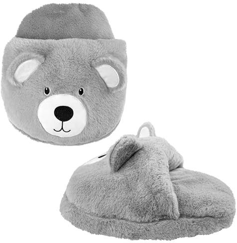 Crystals Hot Water Bottle, Foot Warmer with Cover, Soft Breathable Fabric, Winter Warmth for Men & Women, 2L Plush Heated Slippers, Feet Warmer for Cold Feet (Hot Teddy Bear Slippers)