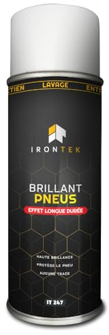 Brillant Pneus 500ml Aérosol - IRONTEK | IT247 | Haute Brillance Effet Showroom | Pneus Noirs Brillants | Protection Longue Durée | Application Facile Rapide