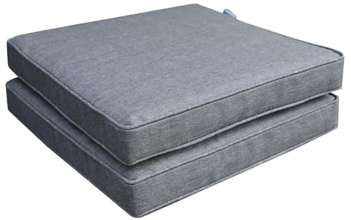 Calma Lux® Bankauflage 2xStuhlkissen mit abnehmbarem Bezug Bankkissen Bankpolster Polsterauflage Auflage für Gartenbank (Dunkelgrau, 50 * 50 * 7)