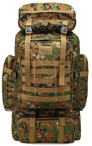 SZETOSY Zaino Tattico da 80L, Impermeabile, Molle, per Trekking, Caccia, Escursionismo, Pesca