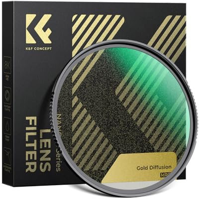 K&F CONCEPT 77 mm gulddiffusion 1/4 filter dimma mjuk glöd varma ljuspartier vintage filmisk estetisk kameralinsfilter (Nano-X-serien)