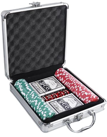 Counting Counters Poker Chips - Safe Poker Chip Sets, Durable Tokens | Complete Ṕoker Chips Set with Aluminum Case for Texas Hold'Em, Blackjack, Card Games, Home or Club Use