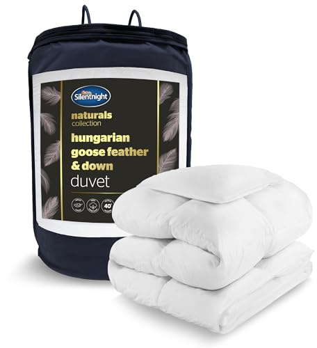 Silentnight Hungarian Goose Feather and Down King Duvet – Luxury Hotel Quality 10.5 Tog Duvet Quilt Warm Cosy with 300TC Cotton Cover All Year Round Winter Summer – Machine Washable – King Size