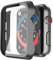 Misxi Schwarz Hard Hülle Mit Glas Displayschutz Kompatibel mit Apple Watch Series 6 / SE/Serie 5 / Series 4 44mm, 2-Stück