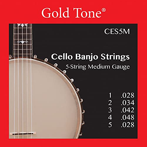 Goldtone CES5M - Jeu de cordes tirant normal - banjo violoncelle à 5 cordes