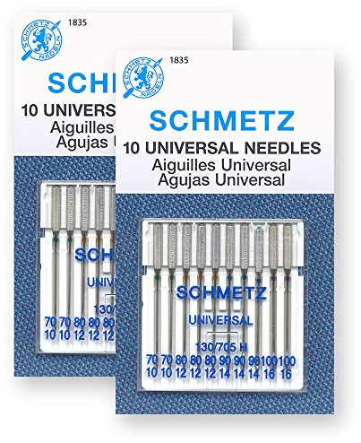 Schmetz Lot de 20 aiguilles universelles pour machine à coudre – Tailles assorties – 2 cartes