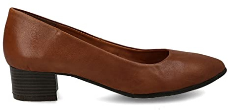 PAYMA - Scarpe da Donna con Tacco in Pelle. Soletta in Gel Integrata. Fatto in Spagna. Tacco a Blocco Basso 3 cm. Colore: Marrone 3cm, Taglia: EU 38