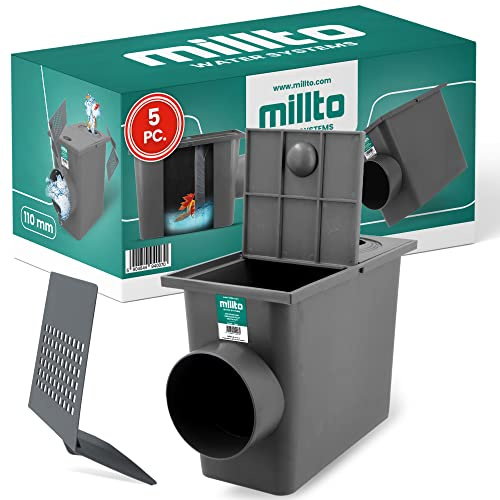 Millto™ Regnrörstapp Takränna Dränage Regnhandfat (5x lateral 110 mm grå)