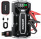 ACEZUK Booster Batterie Voiture 6000A, Démarreur de Batterie de Voiture Portable(Jusqu'à 8.0L Diesel ou 10.0L Gaz), 12V Jump Starter, Pinces Intelligentes avec Écran, Lumière LED, Port de QC3.0