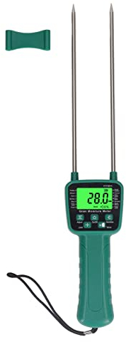 GYZOUKA Heu-Feuchtigkeitsmesser Genauigkeit LCD-Display mit Sprachübertragung Getreide-Wasser-Messtiefe Sesam Weizen Sojabohnen Mais