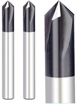 Fresas de chaflán Broca enrutadora de vástago de 1/4 pulgadas, fresadora de 4 flautas, fresa de extremo biselado, máquina de 90 grados, fresa de chaflán for Metal