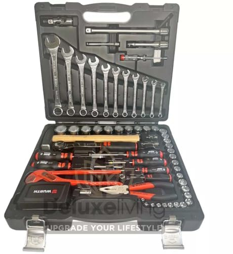 Würth universeller Werkzeug Satz/Set - 93 tlg. im robusten Kunststoffkoffer mit vielen gängigen Werkzeugen für Allrounder