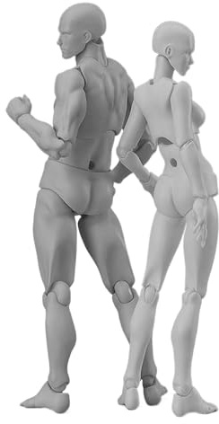 2 pezzi Manichino Artisti Disegno Figura Stop Motion con Giunti Modello Corpo Umano per Schizzi Pittura Decorazione Maschio e Femmina