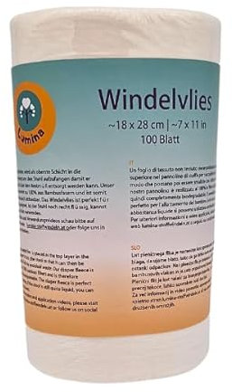 Lumina Windelvlies groß 100 Blatt – Weiches Windelvlies zur Einlage in Stoffwindeln – Windelvlies aus Viskose, 100 % biologisch abbaubar & hautfreundlich – Windeleinlagen für Babys