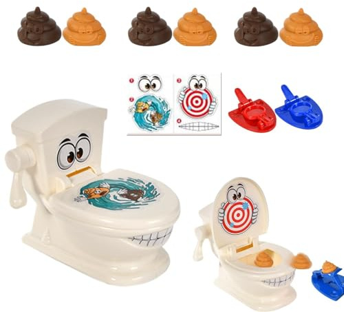 Toilet Poop Game - Simulation Toilet Ejection Flushing Poop Game, Gags & Practical -Joke Toys Cultivate Reaction Coordination- For Kids 3+