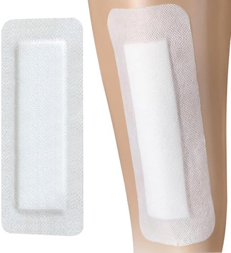 Pansement Adhésif Stérilisé, Lot de 20 Pansements Stériles Adhésifs 10 cm x 20 cm, Respirant, avec Tampon Absorbant, Adaptés aux Coupures et Écorchures (Blanc)