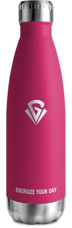 Gourde Isotherme 500ml, Gourde Inox Réutilisable, Bouteille sans BPA, Anti Fuite, Bouteille Isotherme en Acier Inoxydable Double Paroi, Gourde Métal pour Enfant, Bureau, Sport, Yoga, École, Outdoor