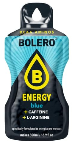 Bolero Energy 12 Beutel | Sugar-Free Powder Drink | Vegan & Gluten-Free | For Active Lifestyles (12x14g, Blue)
