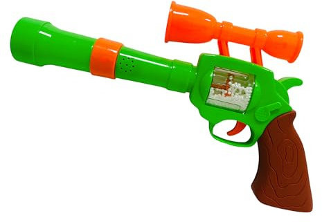 Pistola de juguete con luces y sonidos, 34 cm, revólver rifle de juguete para niños, mitra, pistola sheriff vaquero Far West luces sonidos ametralladora juguete niños a batería juego rifle