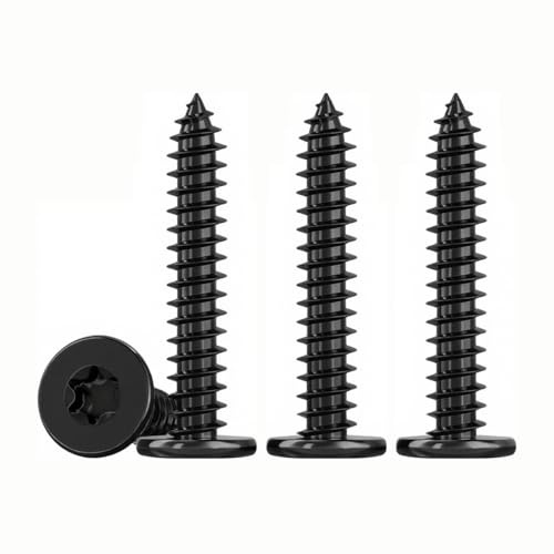 Drenky M4 Viti Torx Nero per Legno a Testa Piatta M4x35mm 50 Pezzi in Acciaio Inox A2 V2A per Bricolage, Strutture in Legno e Plastica