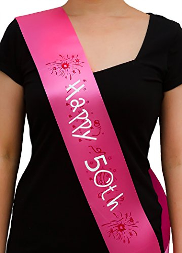 Oblique Unique® Happy Birthday Schärpe 50er Geburtstag I 50. Jubiläum