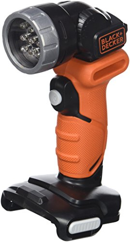 Black+Decker 12V Akku-Lampe (9 LED's, 50 Lumen, bis zu 6 Stunden Leuchtdauer, bis zu 90° schwenkbarer Lampenkopf, Lieferung ohne Akku + Ladegerät als Ergänzung zum 12V Akku-System) BDCCF12N
