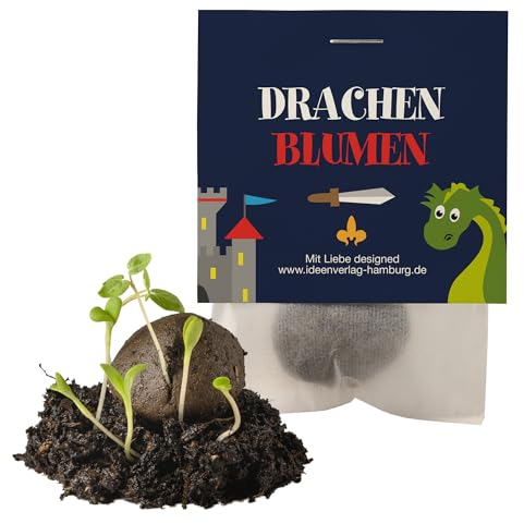 Ideenverlag HAMBURG 10x Drachen/Ritter Samenbomben Kindergeburtstag Ritter Mitgebsel - Rittergeburtstag Geschenke Samenbomben - Mitbringsel Saatbomben Kinder Kleinigkeit
