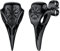 Viking Raven Skull Earrings, Gothic Black Stud Earring for Man Boys, Stainless Steel Punk Bird Skull Ear Accessories Nickle Free