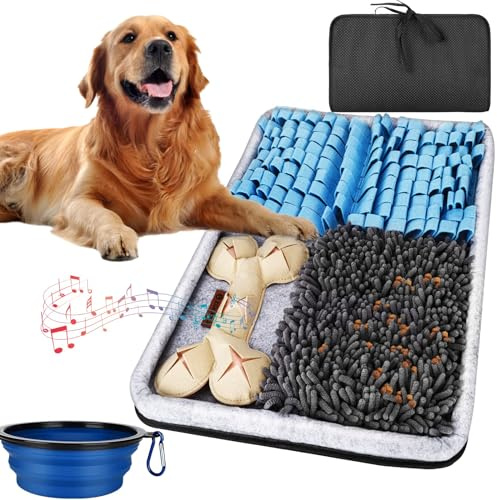 ZGXIAOLE Snuffle Mat for Dogs, Interactive Feed Mat for Boredom, 17.3×23.6 Pet Foraging Mat for Smell Training and Slow Eating with Stress Relief, Foraging Skills, Brain Stimulation