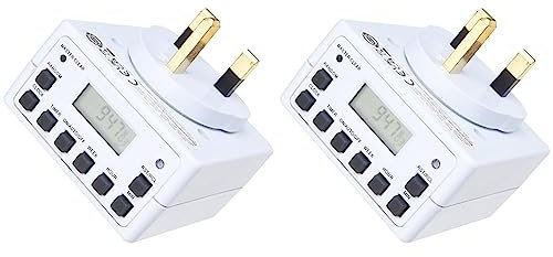 STATUS Timer Switch | 7 Day Digital Timer Light Switch | White UK Plug | S7DDT3 (Pack of 2)