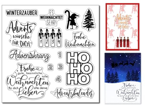 arriettycraft Julkänsla tydliga frimärken för kortframställning julfras i Tyskland silikonstämplar advent gummistämplar för scrapbooking tidskrifter pappershantverk