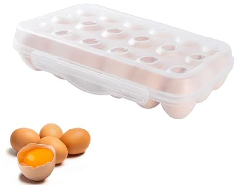 trabag Eierbox 18 Eier, Eier Aufbewahrung KüHlschrank, Eier Aufbewahrung Aus Kunststoff, EierbehäLter FüR KüHlschrank, Transparent Eierbox, Eierbox Stapelbare Lagerung
