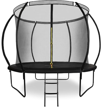 Hypermotion Trampoline Exterieur Enfant 3 Ans 244/305/366/430/487 cm Séchage Rapide et Déperlant – Excellente Élasticité de Saut – Trampoline de Jardin avec Filet de Sécurité