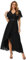 Ever-Pretty Women's A Line V Neck Applique Tea Length Wedding Guest Dress Black 12UK