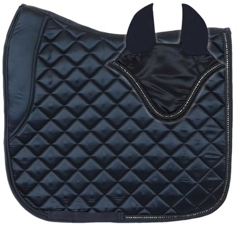 Horses Set Sottosella e Cuffietta Brilliant, Stile e Comfort per Il Tuo Cavallo da Tosoni Selleria (Blu, Full)
